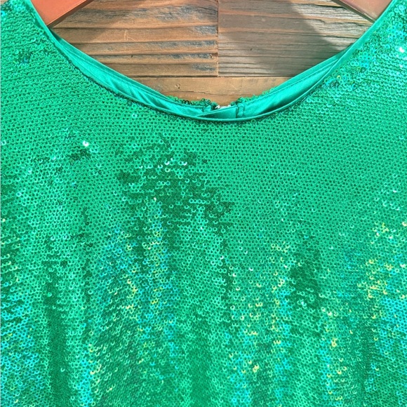 Bardot Alessia Emerald Sequin Long Sleeve Mini Dress - Picture 4 of 16